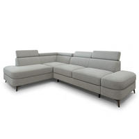 ECKSOFA AVISE Q L-S Hellgrau Boucle-Stoff mit Schlaffunktion - Hellgrau, Holzwerkstoff/Textil (268/195cm) - MASSENO