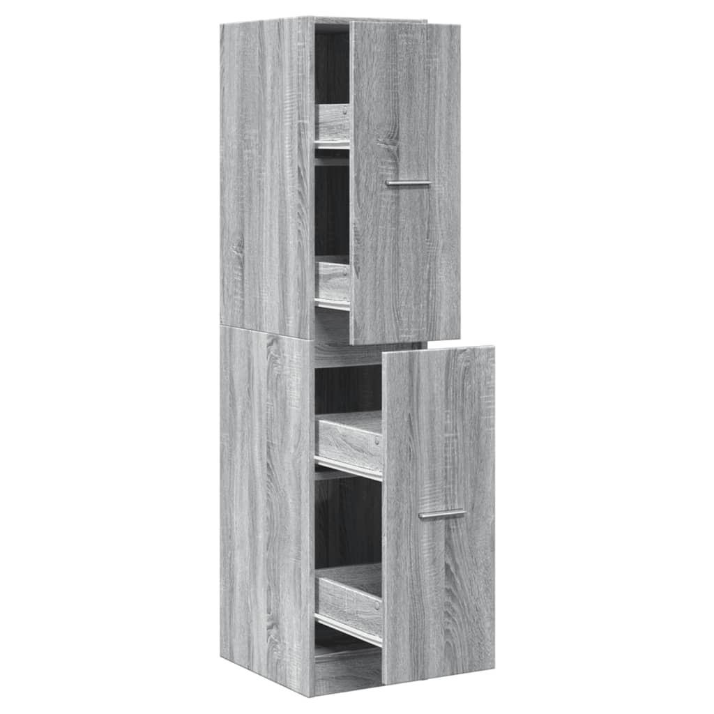 APOTHEKERSCHRANK Grau Sonoma 30/41/144,5 Cm Holzwerkstoff - Hellgrau, Holzwerkstoff (41/144.5/30cm) - vidaXL