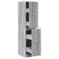 APOTHEKERSCHRANK Grau Sonoma 30/41/144,5 Cm Holzwerkstoff - Hellgrau, Holzwerkstoff (41/144.5/30cm) - vidaXL