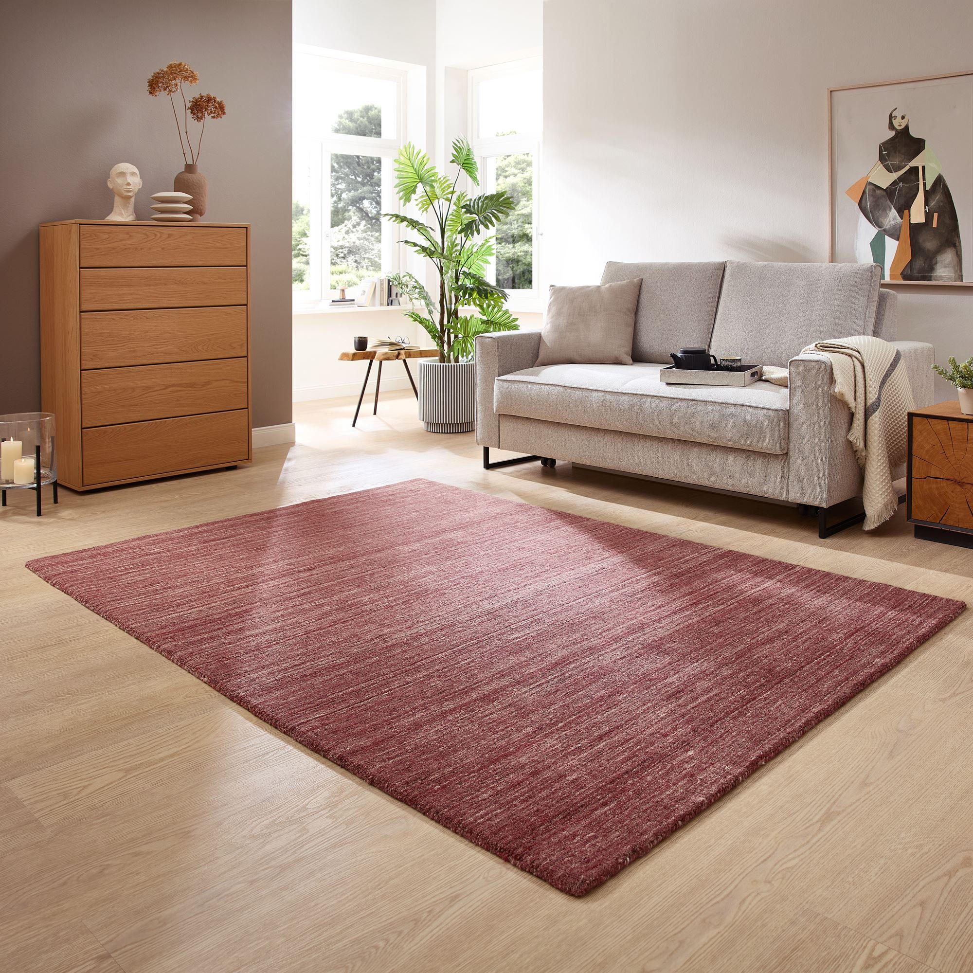 HANDWEBTEPPICH Pure 250x300 cm - Rot, Textil (250/300cm) - THEKO