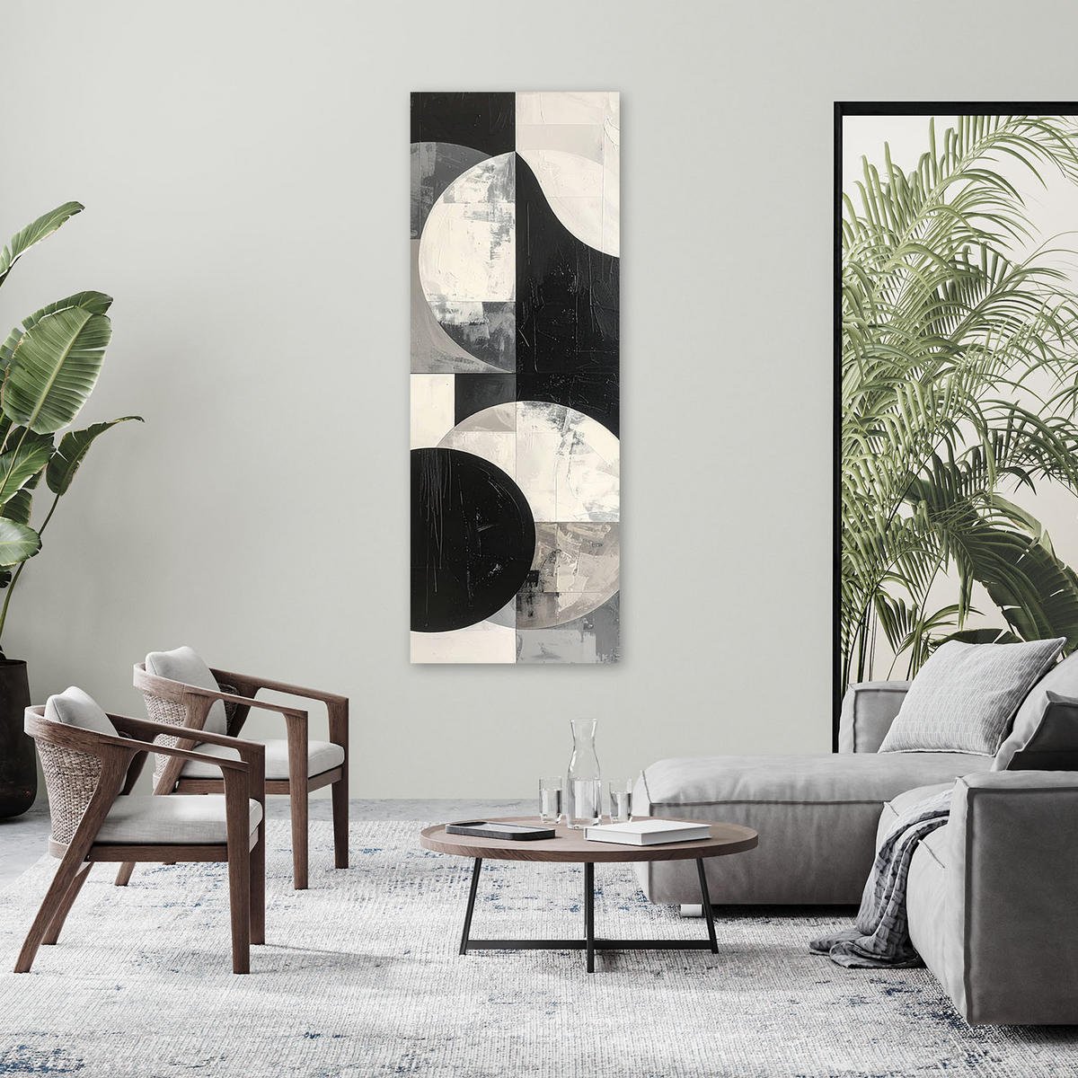 LEINWANDBILD 3D und geometrisch 40x120cm - Schwarz, Textil (40/120cm) - Feeby