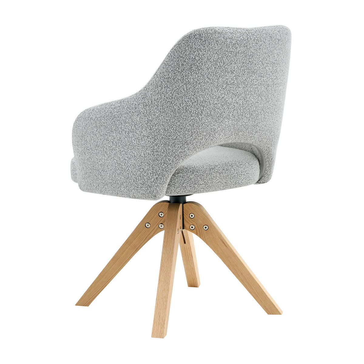 ESSZIMMERSTÜHLE 2er-Set Drehbar Stoff Massivholz - Hellgrau, Textil (45/85/48cm) - Urban Meuble