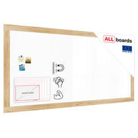 MAGNETISCHES Whiteboard, trocken abwischbar PREMIUM 240x120cm, massiver Rahmen im Eichendesign - Weiß, Metall (240/120/2cm) - ALLboards