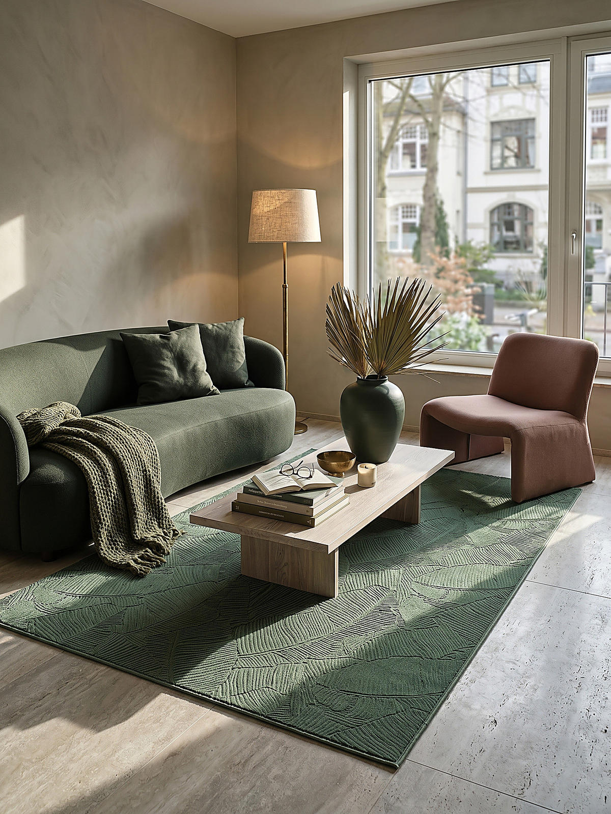 KURZFLORTEPPICH Antirutsch Abstrakt DALAR Polypropylen Waldgrün 200 x 280 cm - Grün, Textil (200/280cm) - KADIMA DESIGN
