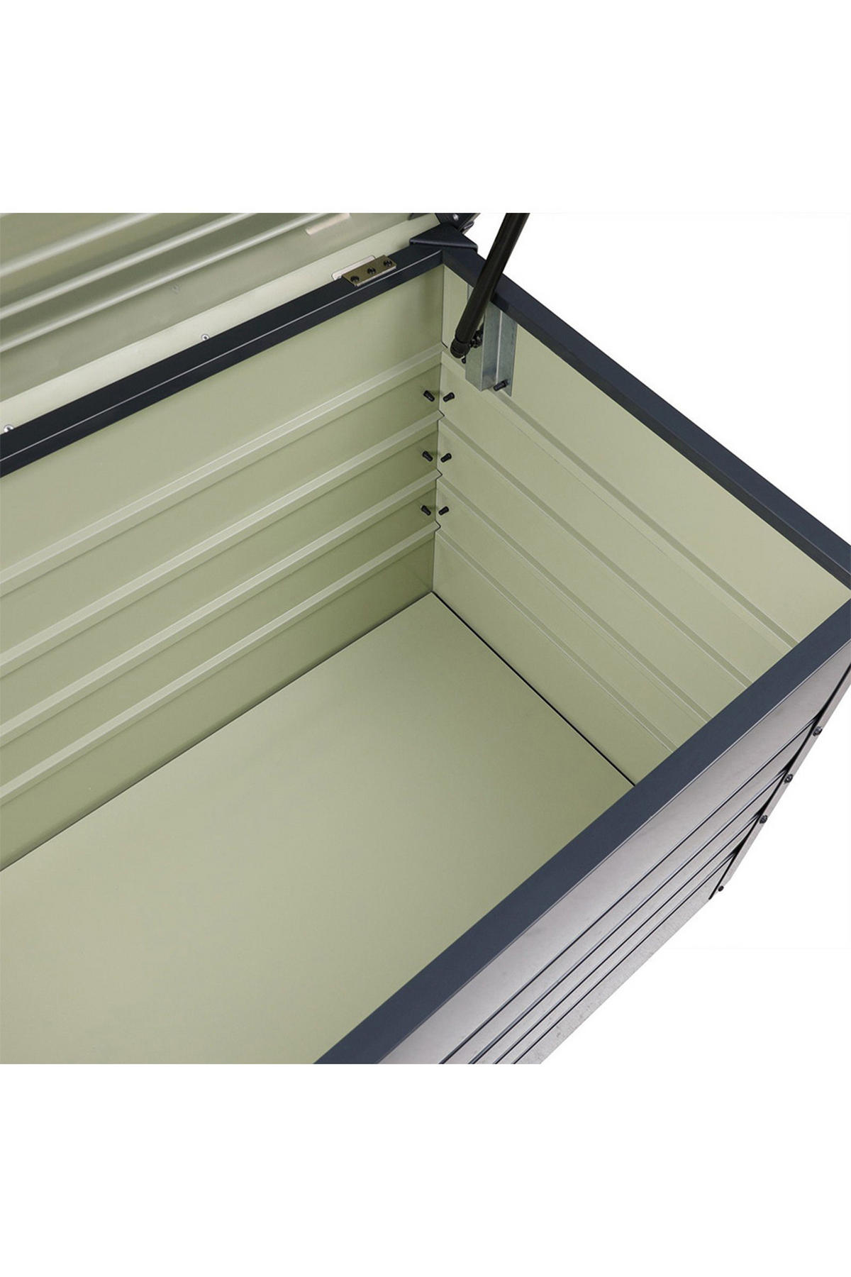 GARTENBOX Auflagenbox Kissenbox mit Schloss für Werkzeuge aus Metall in Schwarz in AußenGarten abschließbar 120 x 61 x 63 cm 20 kg - Schwarz, Metall (120/63/61cm) - Livingandhome