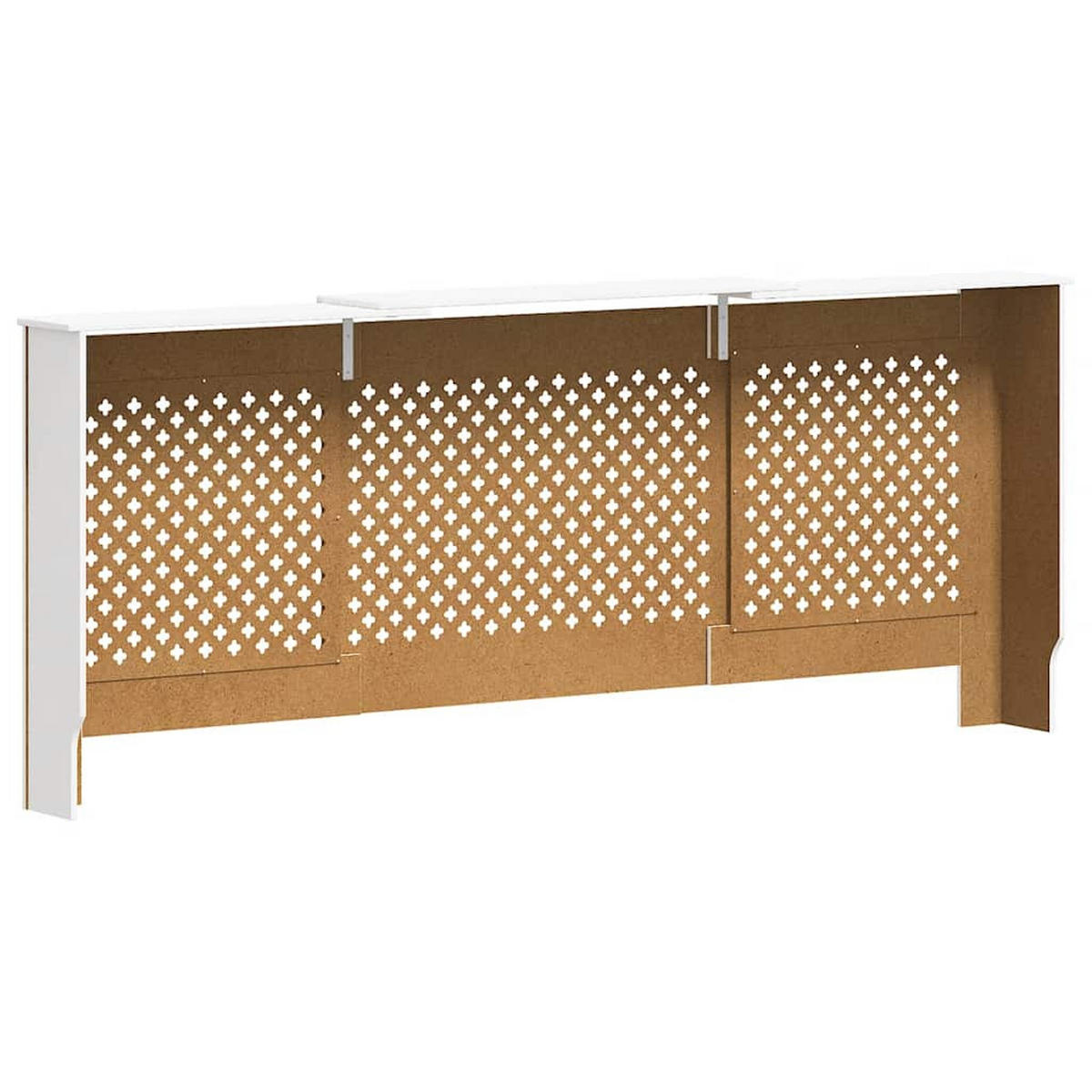 HEIZKÖRPERABDECKUNG mit mit Rautenmuster, 141-205 cm, aus MDF, Weiß, modernes Design für Wohnzimmer - Weiß, Holz (19/205/81.5cm) - vidaXL