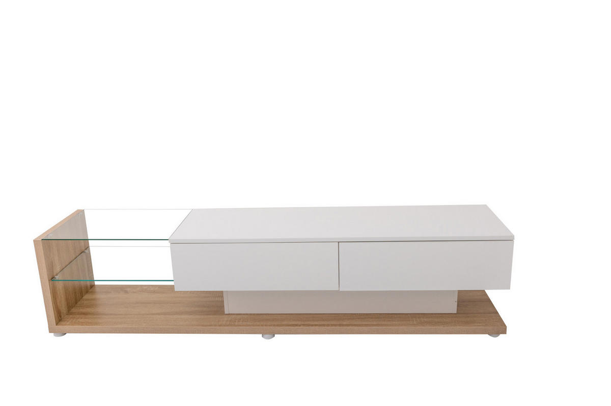 LOWBOARD 170/36/38 cm aus Spanplatte mit App-steuerbarer LED-Beleuchtung Weiß - Weiß, Holzwerkstoff (170/38/36cm) - Modenvie