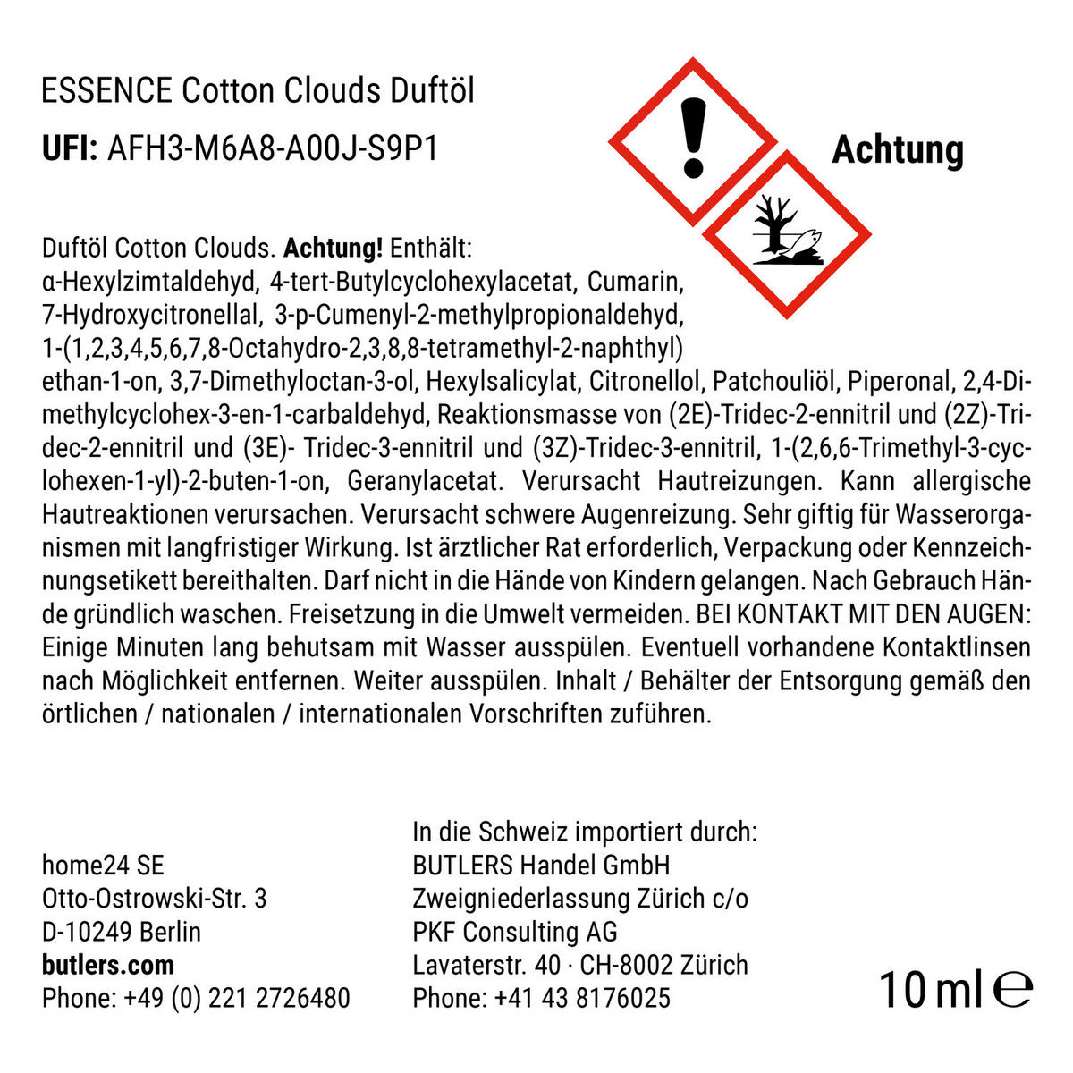 DUFTÖL Essence Cotton Clouds - Braun, Glas (2.4/7/2.4cm) - Butlers
