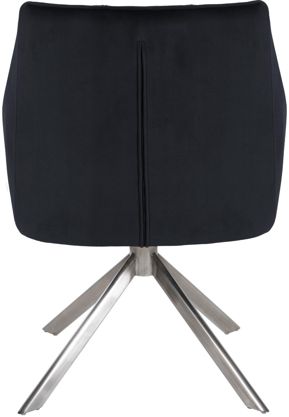 ARMLEHNENSTUHL Samt Schwarz - Edelstahlfarben/Schwarz, Textil/Metall (67/81/58cm) - CLP