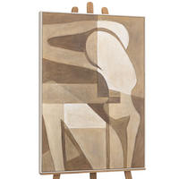 GEMÄLDE Abstrakte Zärtlichkeit Schattenfugenrahmen Beige 140x100 cm - Beige, Holz (140/100cm) - YS-art gallery