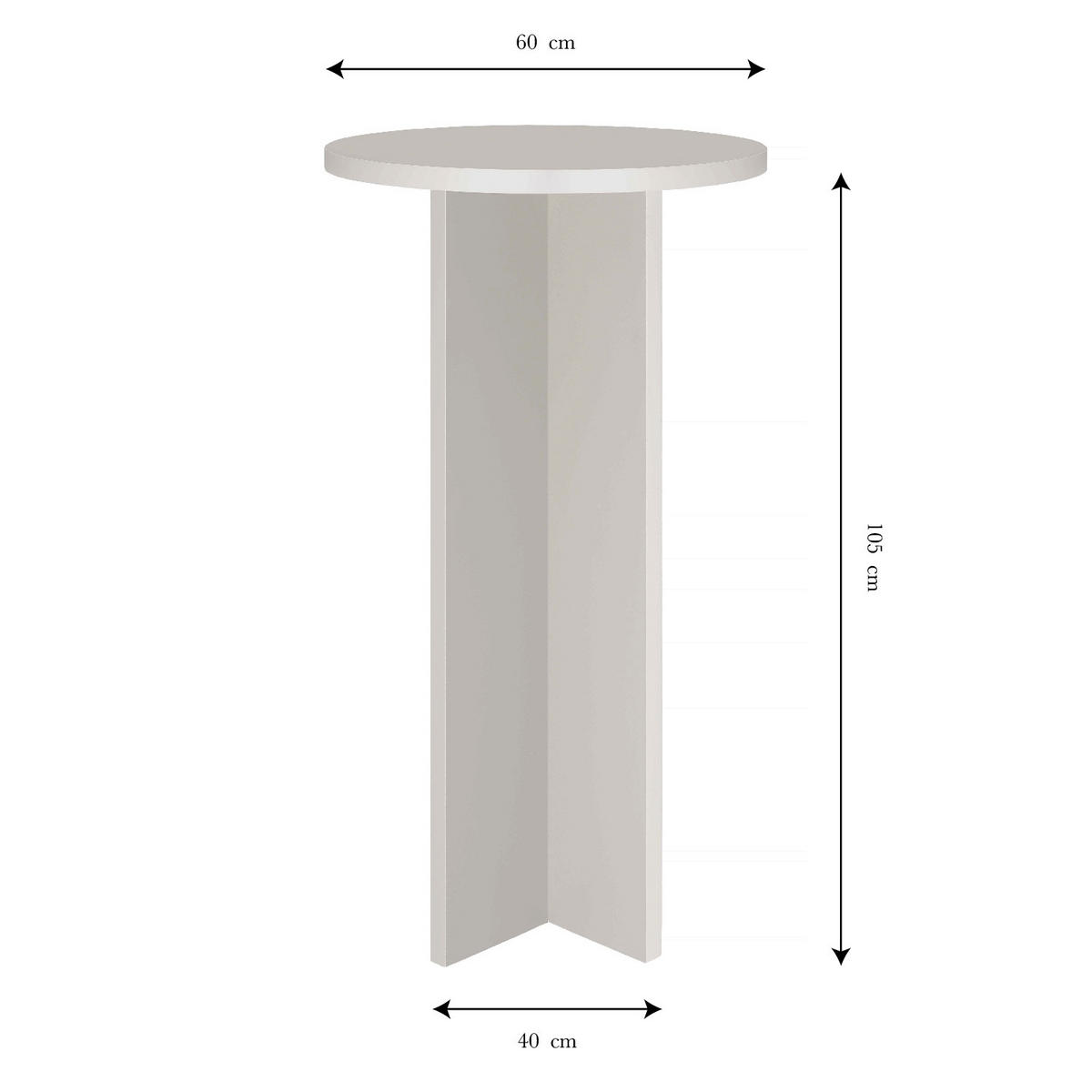 HOCHTISCH rund 60 cm Taupe CHINCHIN - Taupe, Holzwerkstoff (60/105/60cm) - RNT By Really Nice Things
