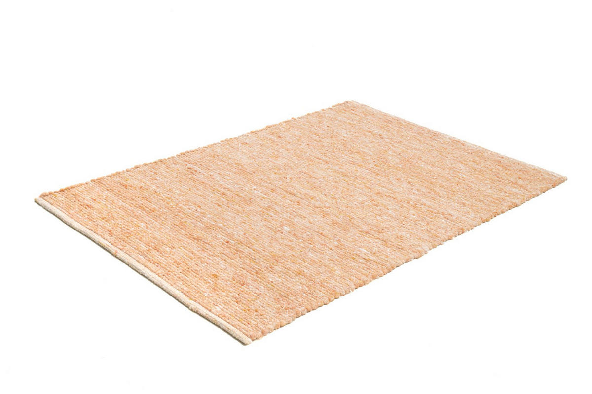 HANDWEBTEPPICH Alm-Freude 70x130 cm - Akaziefarben, Textil (70/130cm) - THEKO