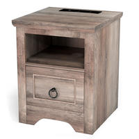 LED-NACHTTISCH 2er-Set im Landhausstil – mit Ladefunktion, dimmbarer LED-Beleuchtung, 1 Schublade, USB & Type-C - Wildeiche, Holzwerkstoff (40/50/40cm) - Ej. Life