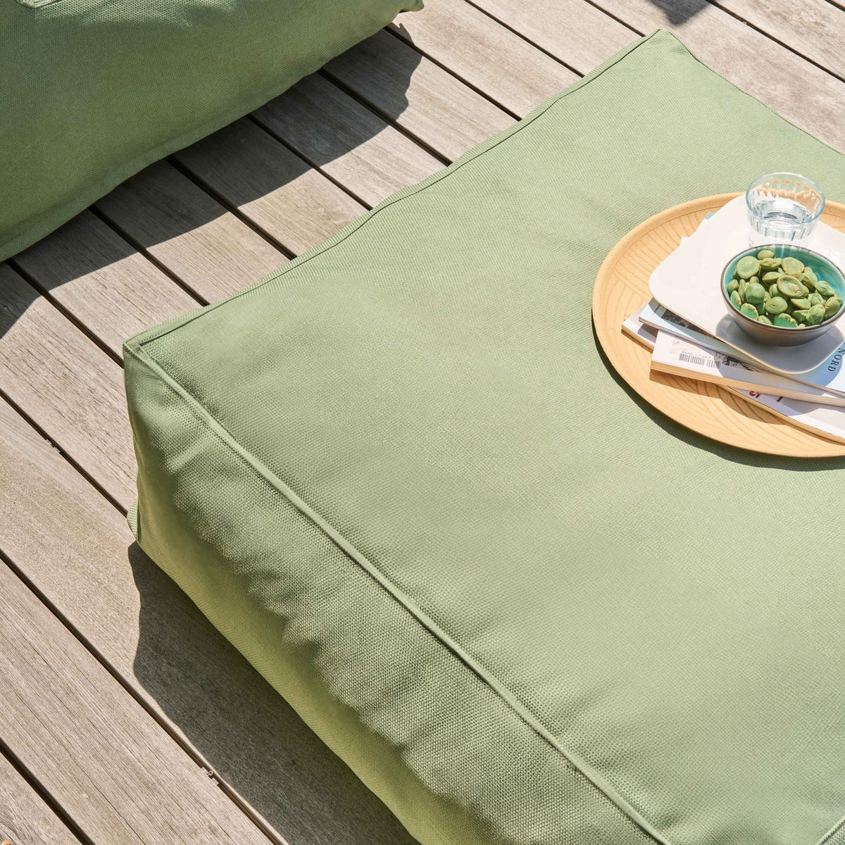 GARTENSOFA mit 5 Sitzplätzen, Kaktusgrün - Grün, Textil - Oviala
