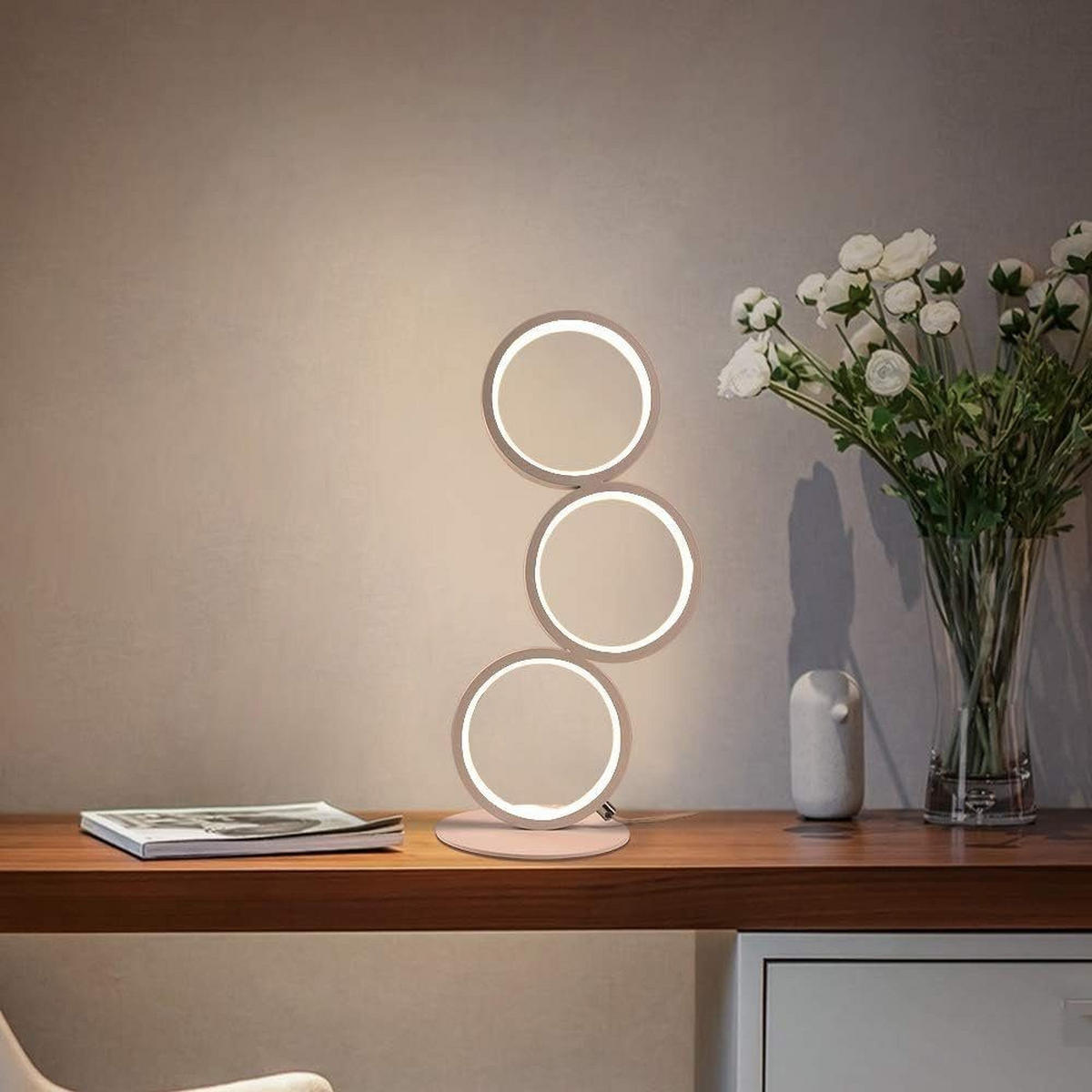 LED-TISCHLEUCHTE Chemnitz 14/14/38 cm - Weiß, Metall (14/14/38cm) - Nettlife