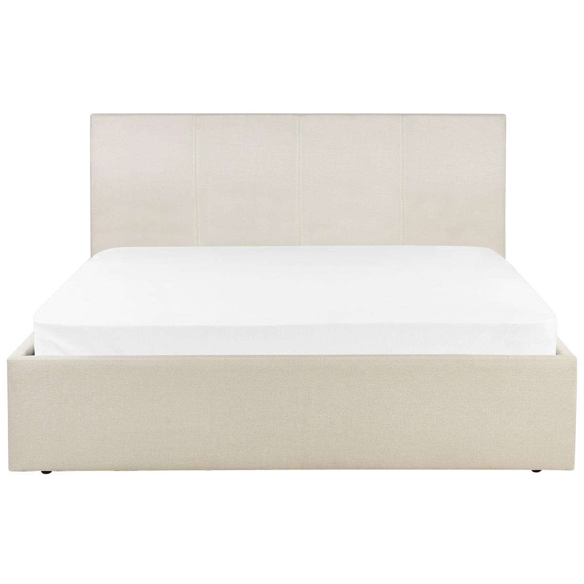 BETT mit Stauraum 140/200 cm Stoff Hellbeige Orbey - Beige, Textil (140/200cm) - Beliani