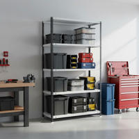 SCHRAUBREGAL PANDA TALL | HxBxT 200x100x50cm | 5 Fachböden | Fachlast 100kg | Anthrazit-Weiß - Anthrazit, Metall (100/200/50cm) - PROREGAL