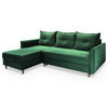 ECKSOFA PISAN R-S Grün Plüsch-Stoff mit Schlaffunktion - Grün, Holz (220/140cm) - MASSENO