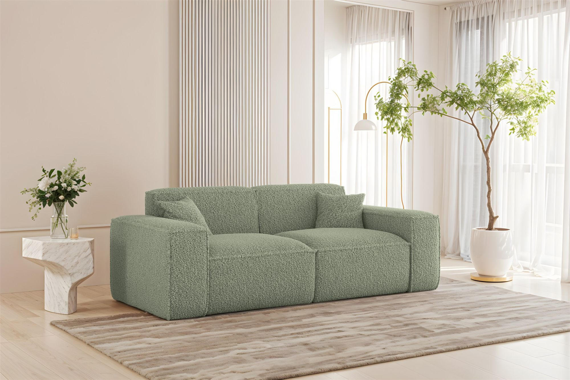 SOFA 2-sitzer Celes Premium In Sven - Grün, Holzwerkstoff/Textil (182/73/90cm) - Fun Möbel