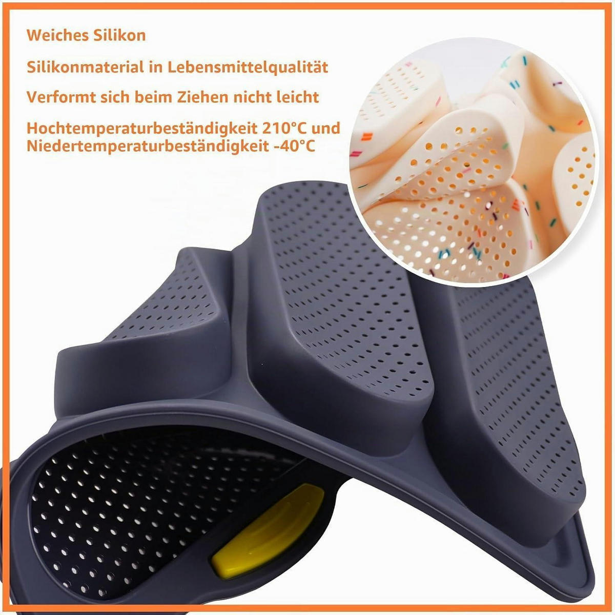 BACKFORM Silikon 2-teiliges Set Grau & Beige 33,5 x 23,5 cm - Grau, Kunststoff (23.5/2.5/33.5cm)