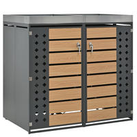 MÜLLTONNENBOX Mit Pflanztrog Holzoptik/Grau - Braun, Metall (132/124.5/80cm) - ComfortXL