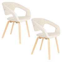 ESSZIMMERSTUHL Flexback Beige - 2 er Set - Beige, Holz (64/79/57cm) - Zuiver