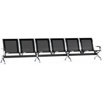 WARTEBANK Metall Schwarz - Chromfarben/Schwarz, Metall (355/80/63cm) - CLP