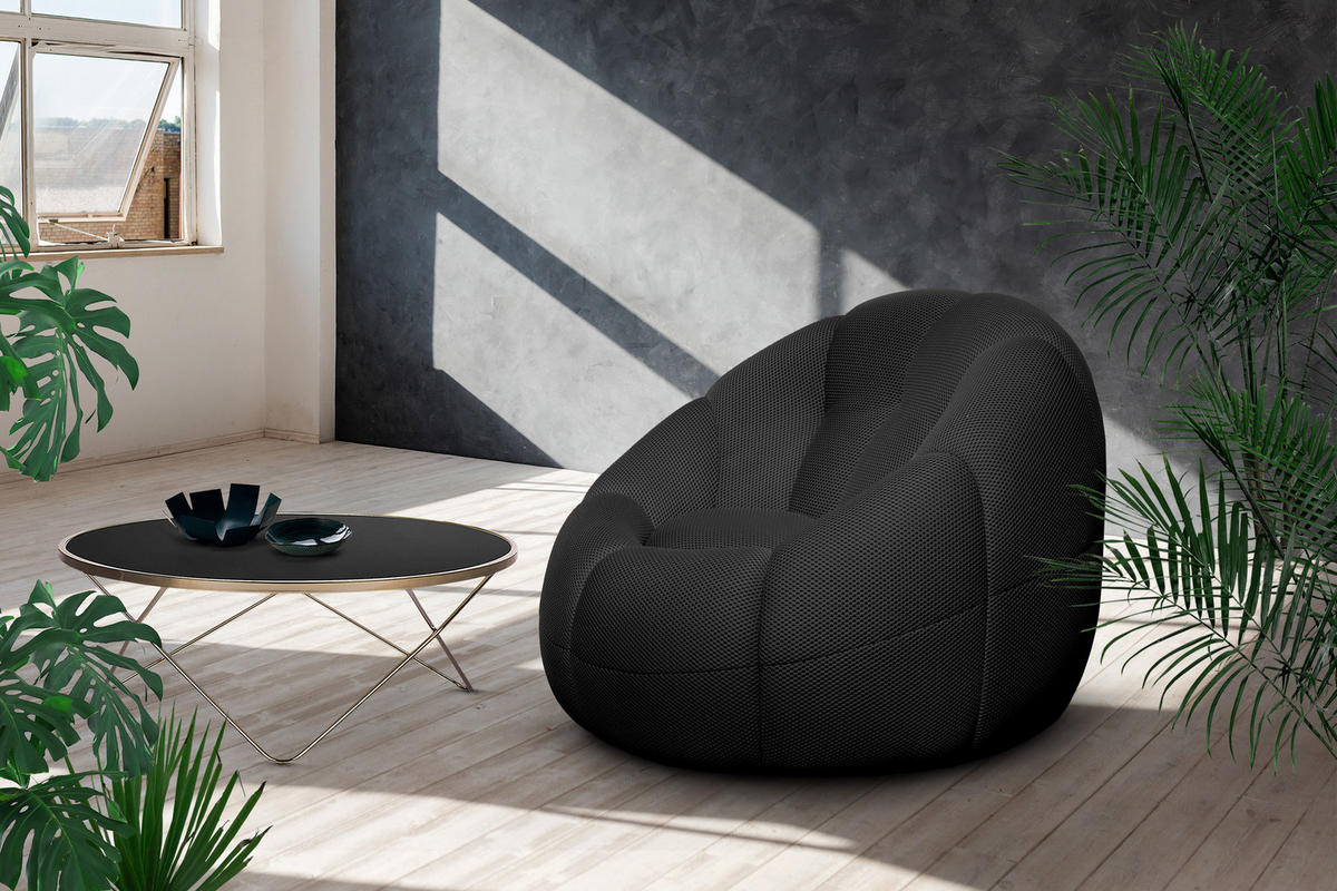 SESSEL FIGO, schwarz - Schwarz, Holzwerkstoff/Textil (104/83/104cm) - Courtois Laville