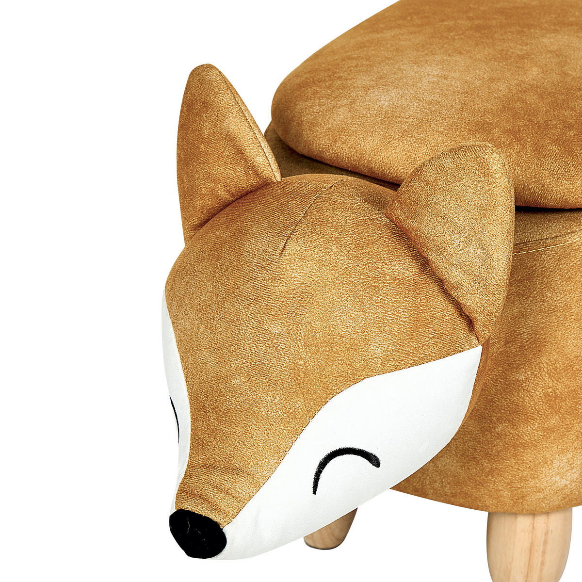 HOCKER Fox 74/32/37 cm - Orange, Textil (32/37/74cm) - Beliani