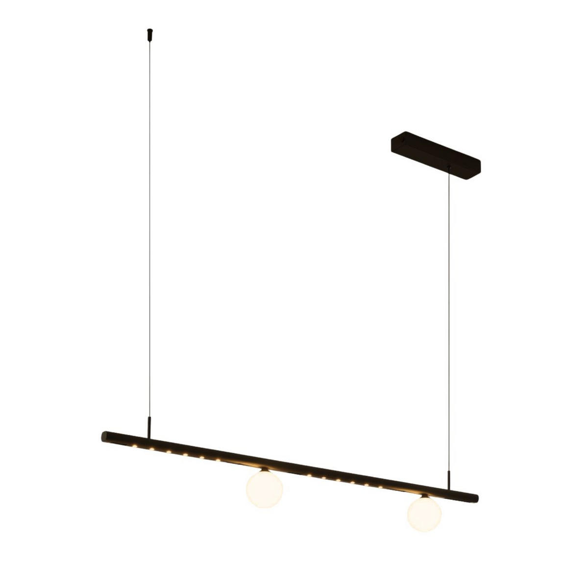 PENDELLEUCHTE MIT SPOTSTRAHLERN Lyne, Schwarz und weiß, 125cm - Weiß, Glas (125/125/8.5cm) - KOSILUM