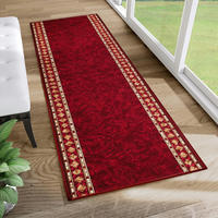 TEPPICHLÄUFER Anti-Rutsch Rot rutschfest Gummiunterlage 67/600 cm - Rot, Textil (67/600cm) - Tapiso