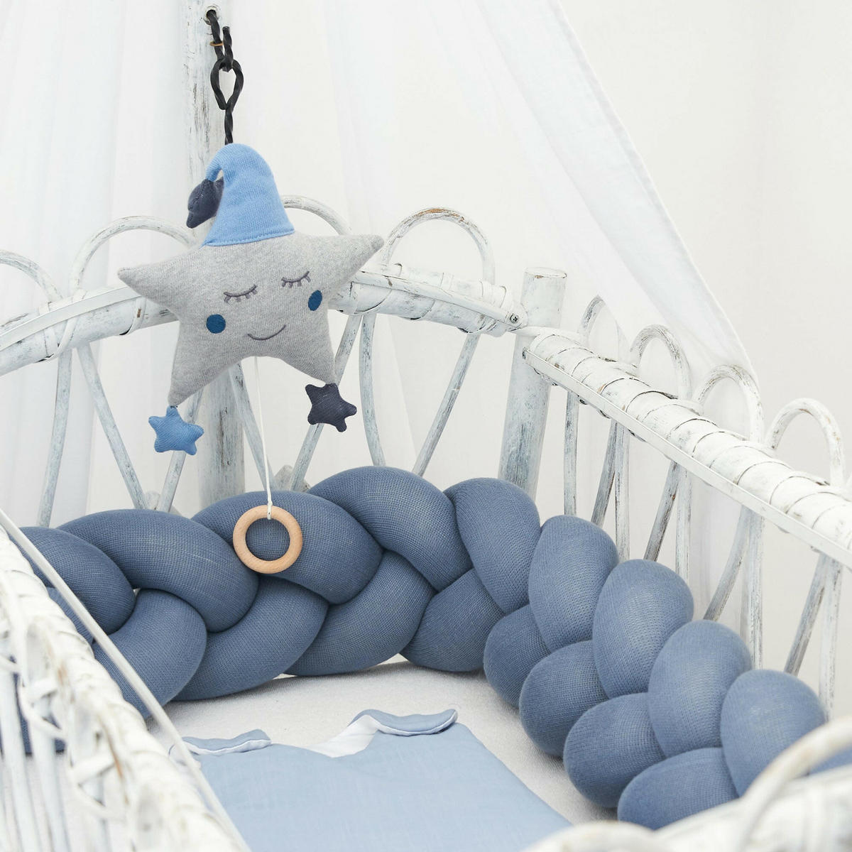 BABYSCHLAFSACK Blau Grau 70 cm - Grau, Textil (42/70cm) - nordic coast company