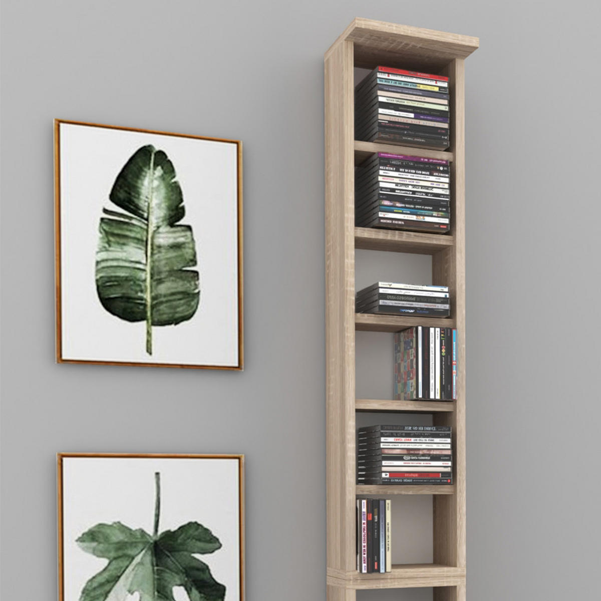 CD-REGAL Sonoma 21 x 183.6 cm Groß - Sonoma Eiche, Holzwerkstoff (21/183.6/20cm) - Vicco