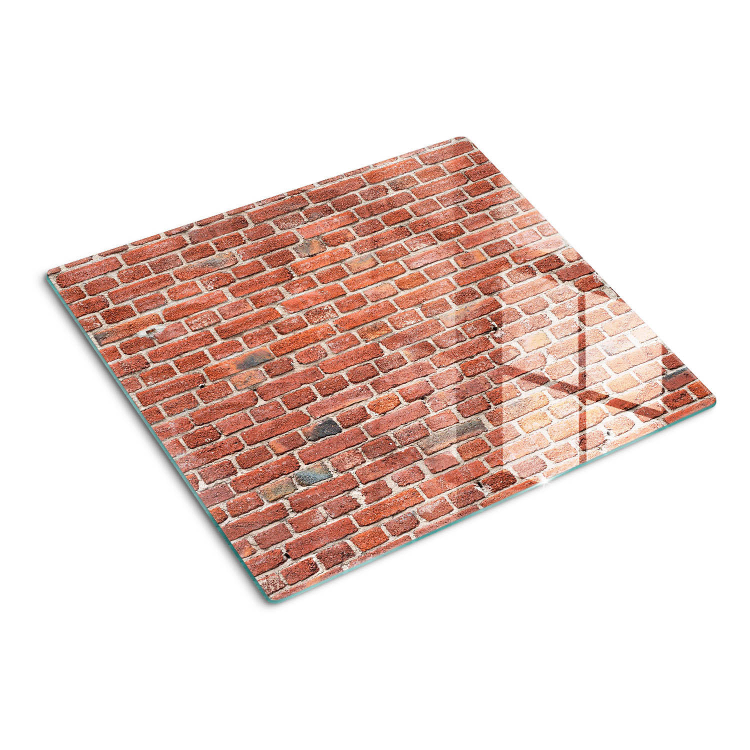 GLASPLATTE 60x52 cm Ziegelmauer - Rot, Glas (60/0.4/52cm) - TULUP