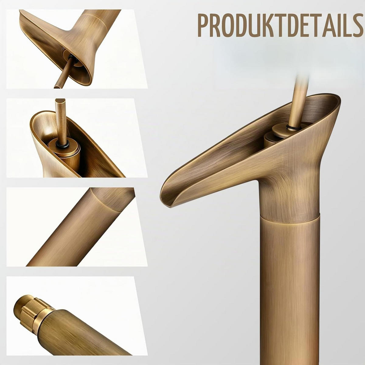 BADEZIMMERARMATUR, 31 cm x 14 cm, gold - Goldfarben, Metall (40/10/20cm) - Vallsero