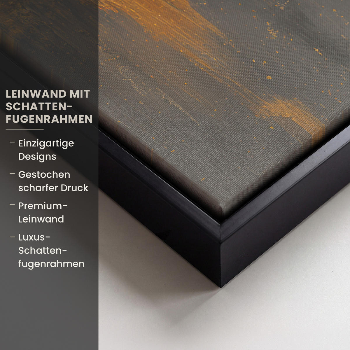 LEINWAND Bilder mit Rahmen - Baum - Blätter - Gold - Abstrakt - 40x60 - Grau, Textil (40/60cm) - MuchoWow