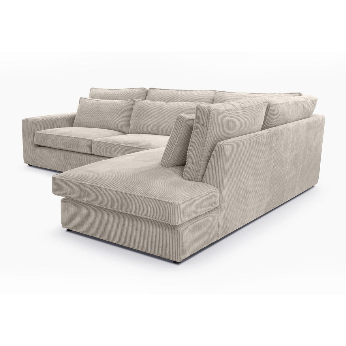 ECKSOFA Parma ohne Schlaffunktion beige rechts - Beige/Schwarz, Textil (314/224cm) - Beautysofa