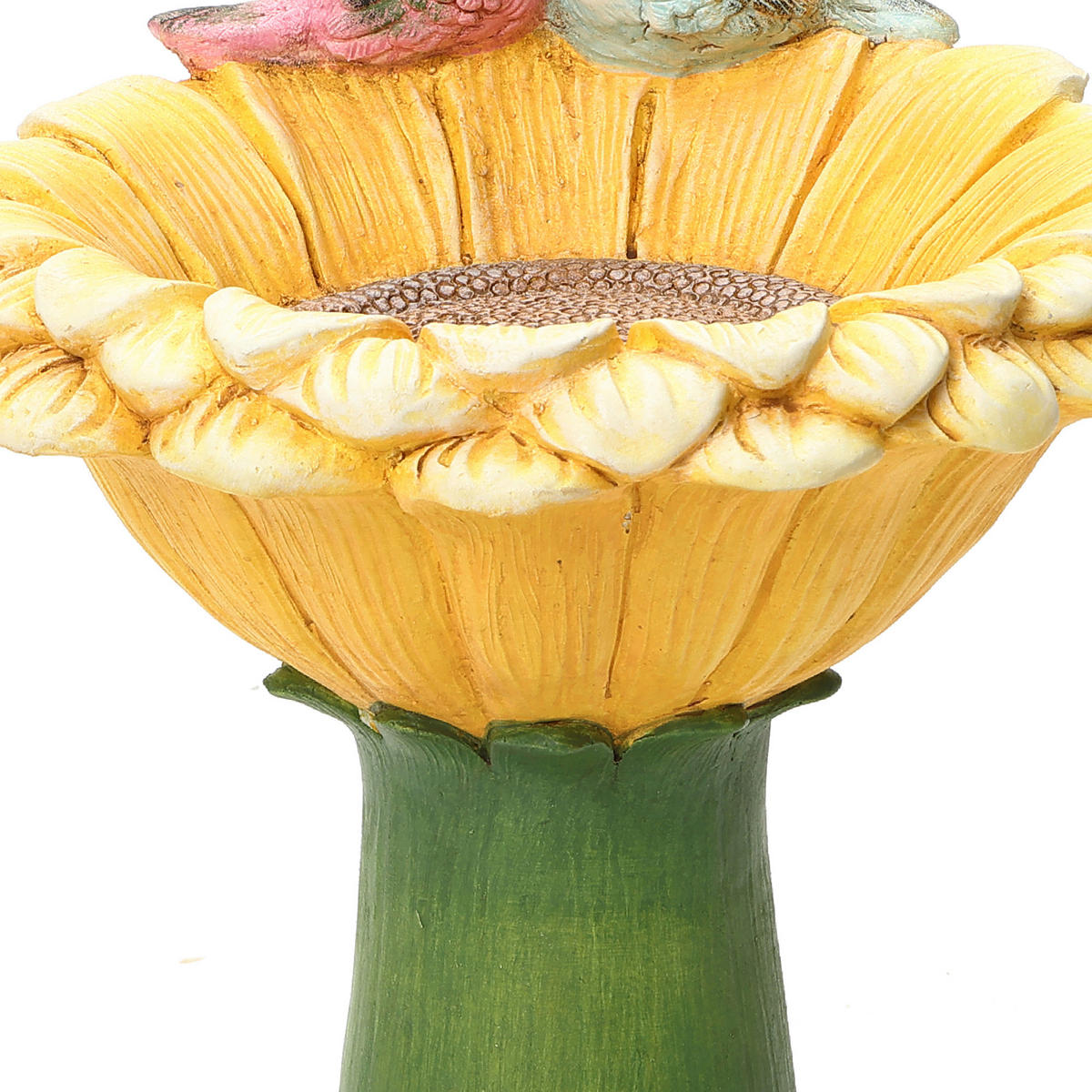 45 cm Hoher Sonnenblumen-Vogelhäuschen- und Vogeltränke-Kombi für den Außenbereich, aus MGO-Material, geeignet für Garten, Veranda und Hof - Multicolor, Kunststoff (32.5/45/32.5cm) - Hometopia