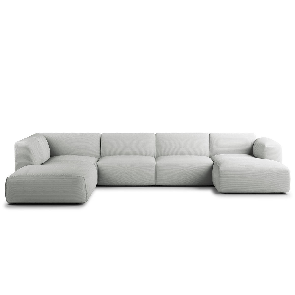 WOHNLANDSCHAFT mit Longchair - Schwarz/Grau, Kunststoff/Textil (325/71/235cm) - home24
