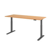 SCHREIBTISCH elektrisch XMKA 80/200/74 cm in Buchefarben/Graphitfarben - Buchefarben/Graphitfarben, Holzwerkstoff (80/200/74cm) - bümö