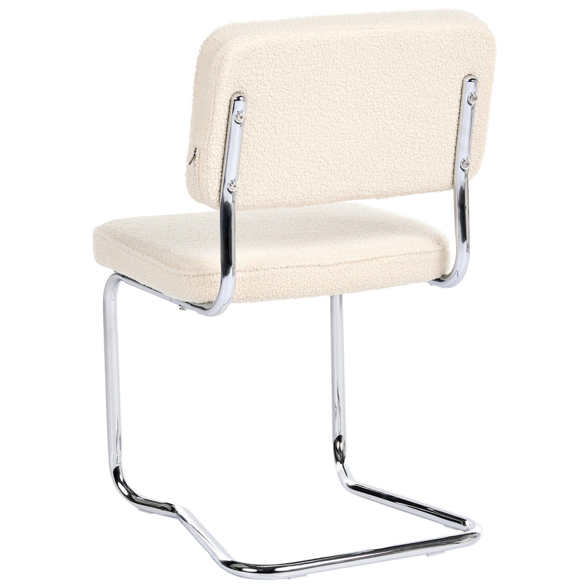 ESSZIMMERSTUHL 2er-Set Bouclé Hellbeige Irwin - Beige, Textil (50/85/53cm) - Beliani
