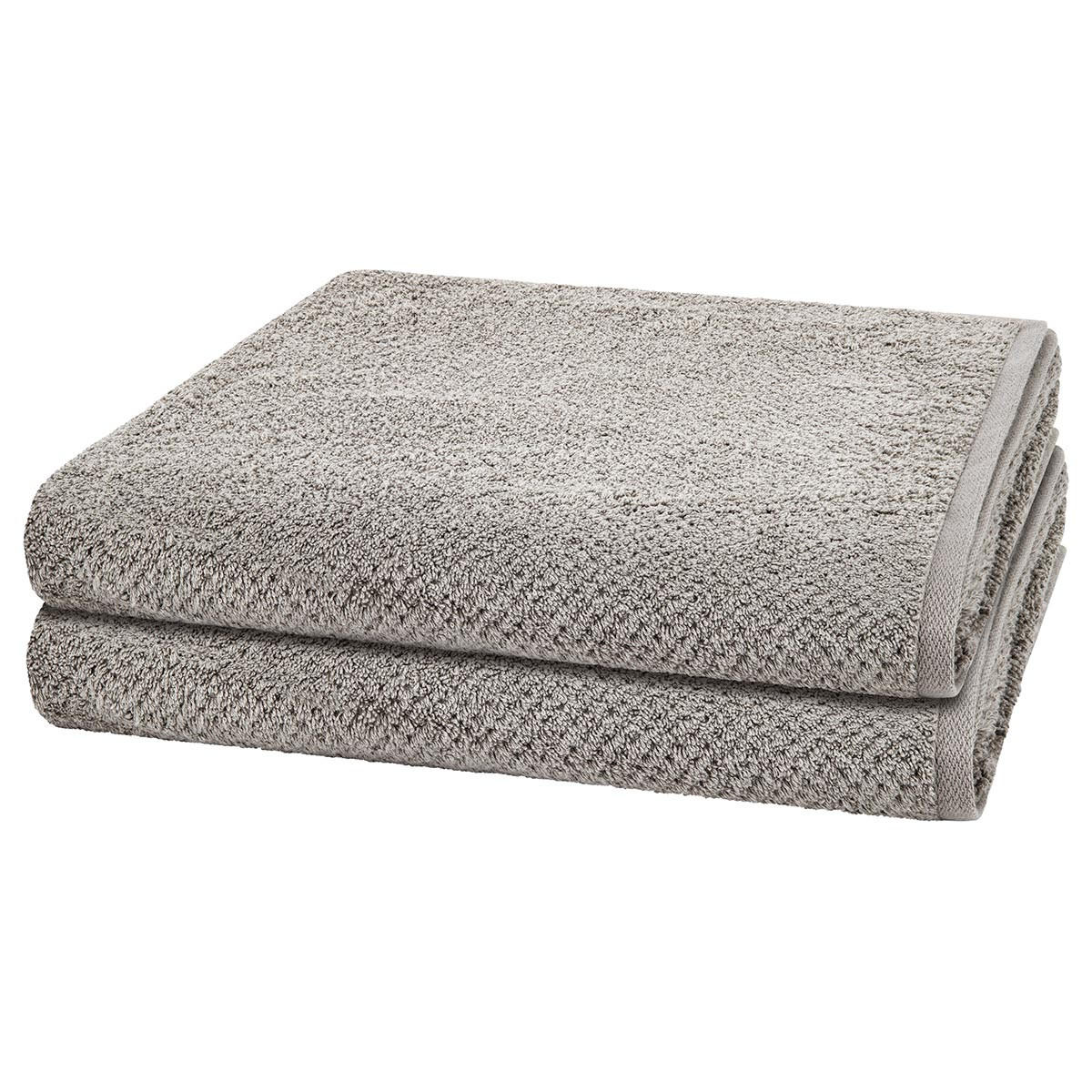 DUSCHTUCH Pure 2er-Set - Grau, Textil (80/150cm) - Cawö