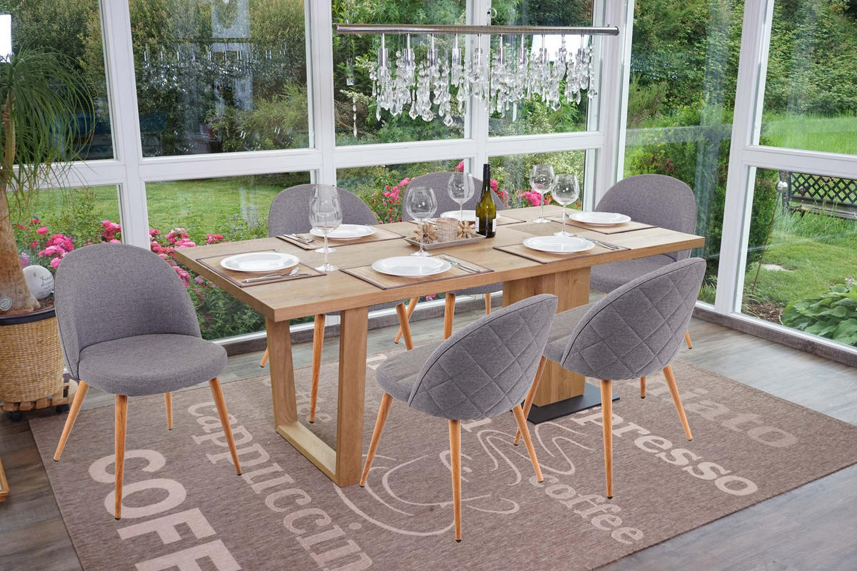 ESSZIMMERSTUHL Grau 6er-Set - Grau, Textil (48/77/46cm) - MCW