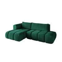 ECKSOFA Ottomane Links CLOUD-L 289x180x40 Dunkelgrün Velours - Dunkelgrün, Holzwerkstoff/Kunststoff (180/289cm) - ALTDECOR