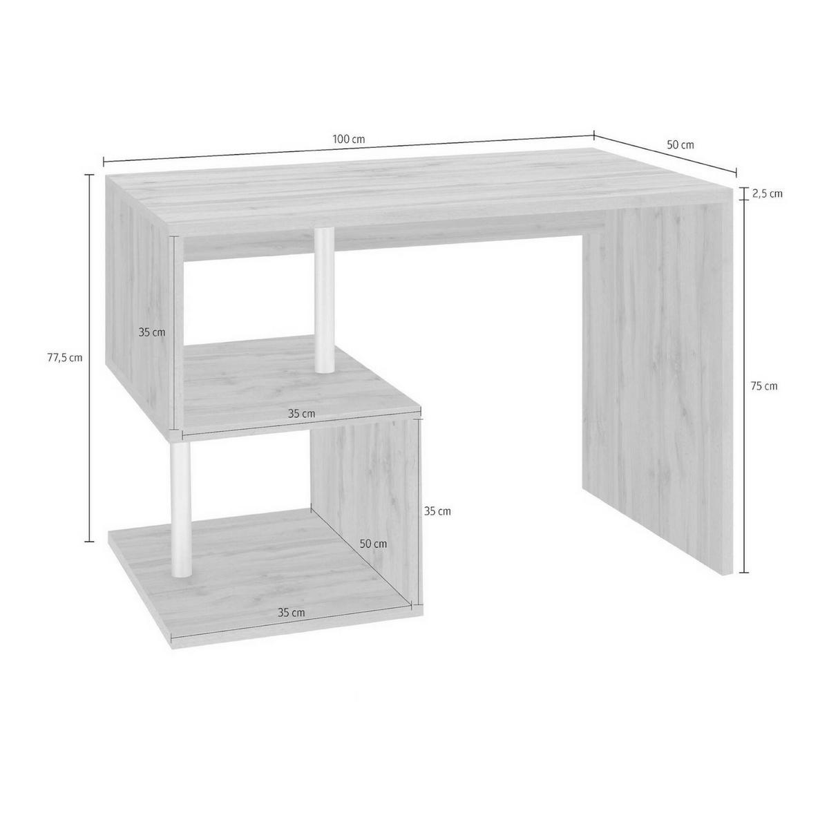 SCHREIBTISCH Eiche 50/100/78 cm - Braun, Holzwerkstoff (50/100/78cm) - DMORA