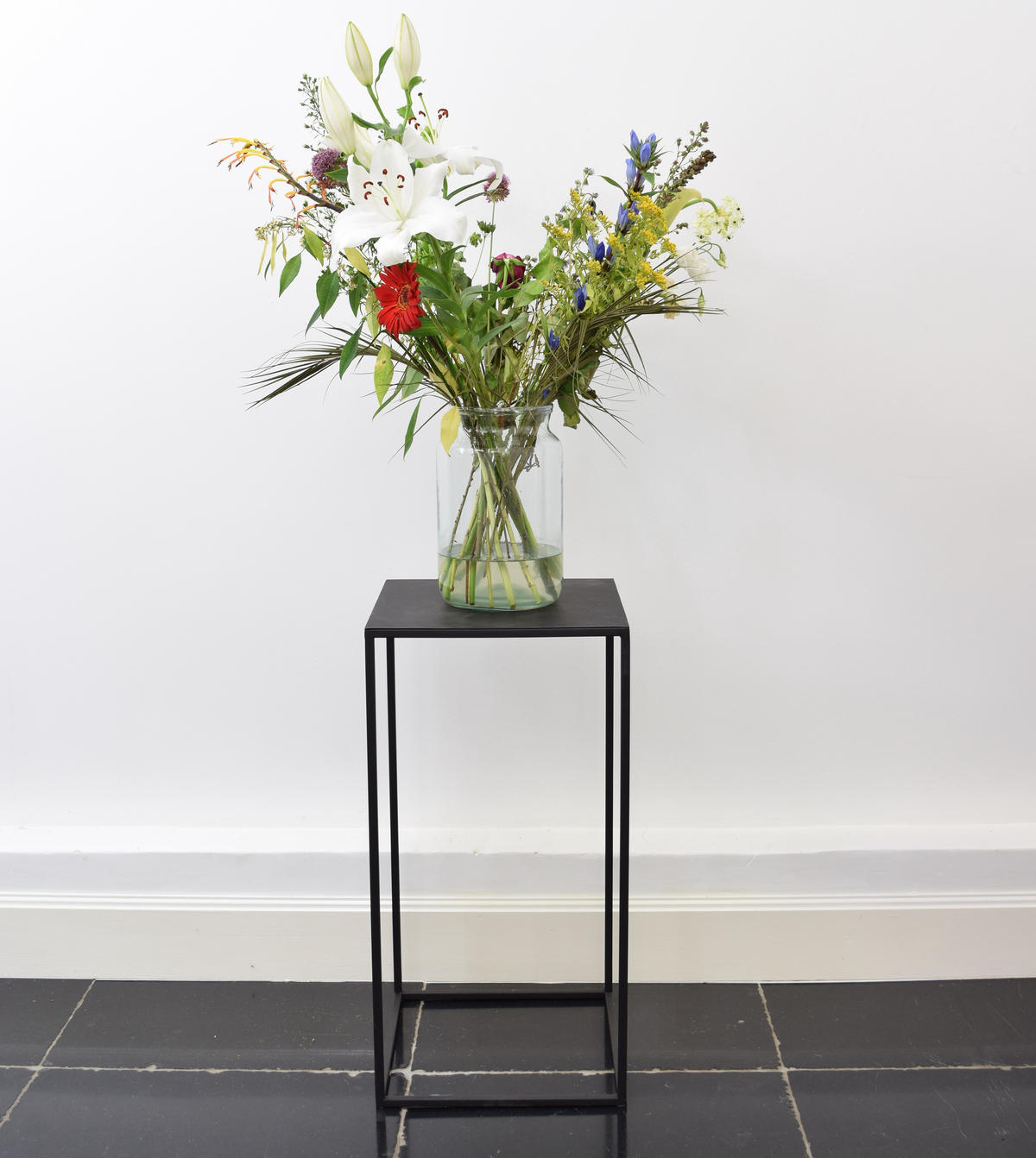 BLUMENTISCH Square Schwarz - Schwarz, Metall (36/36/70cm) - LOFT42