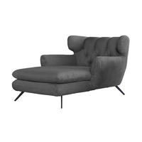 LONGSEAT CHAMRE Granit - Dunkelgrau/Schwarz, Textil/Metall (130/95/160cm) - KAWOLA