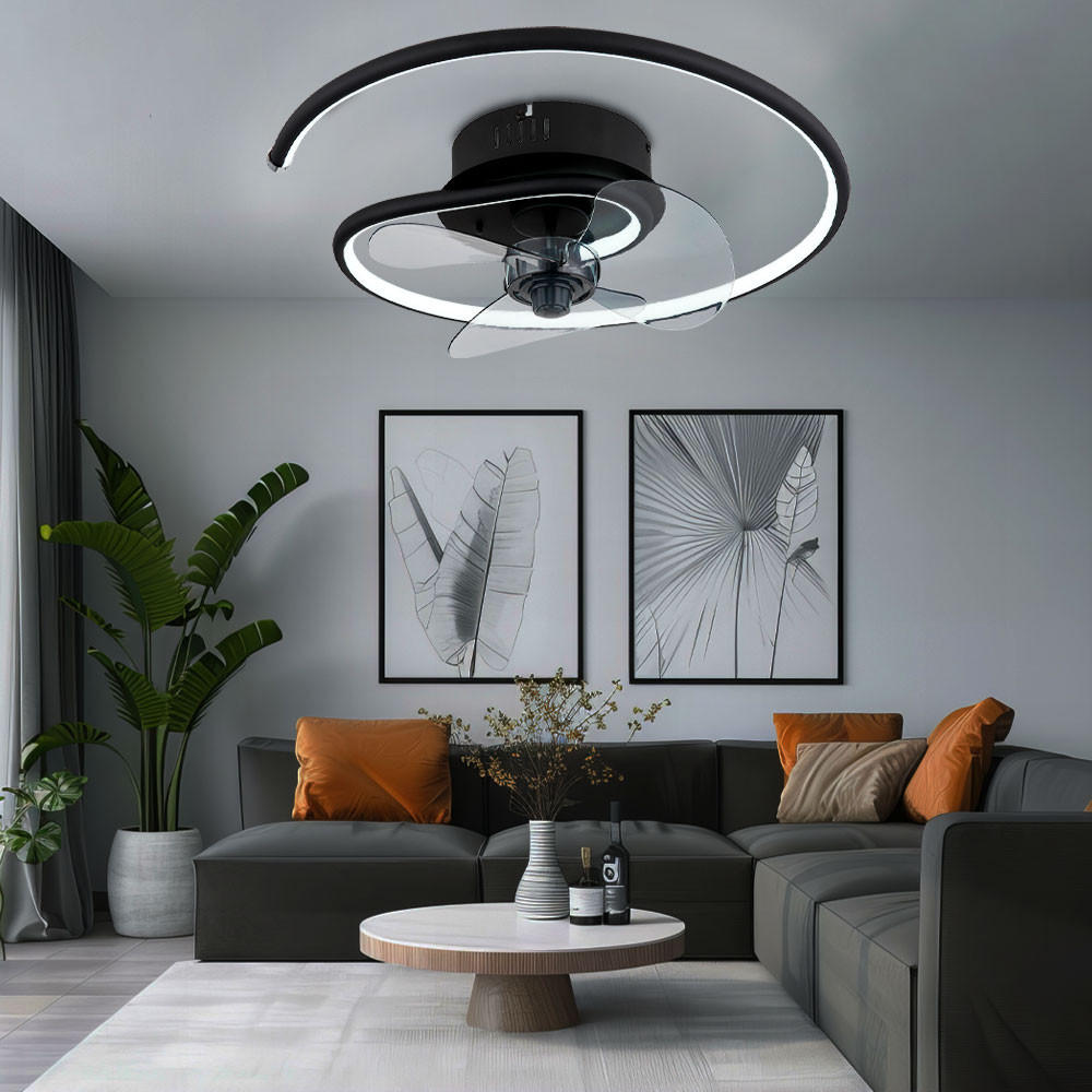 Thumbnail - Globo Lighting Led, Schwarz, Metall, Rund, 45x13.9x45 cm, Lampen & Leuchten, Innenbeleuchtung, Deckenleuchten