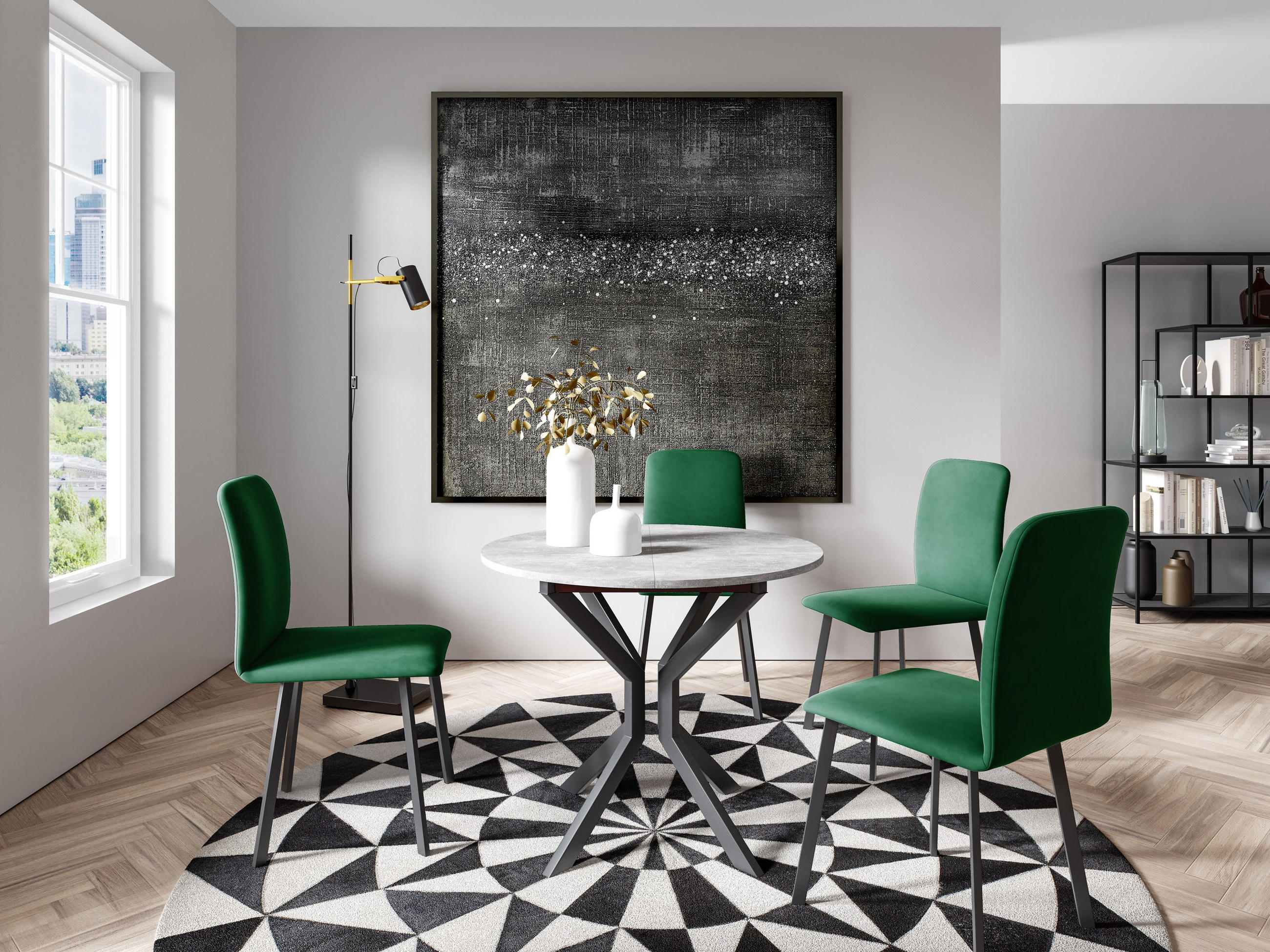 ESSTISCH LUCA M Ausziehbar 90 - 130 / 90 x 77 cm - Goldfarben/Schwarz, Holz (90/90/77cm) - MASSENO