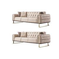 SITZGARNITUR Nova Beige Stellvariante:3+3 - Beige, Holz (230/78/95cm) - Villa Möbel